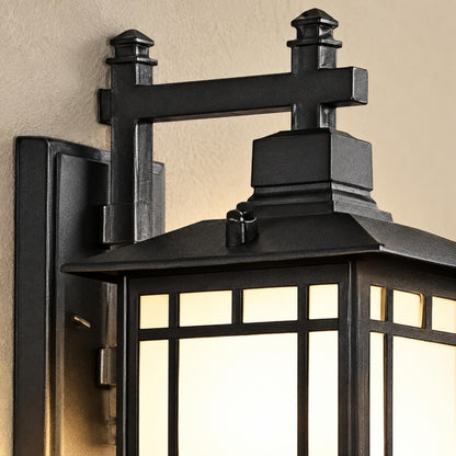 Modern Outdoor Wall Lantern Wall Mounted Die-Cast Aluminum Glass LED Light with Solar and Hardwired Options