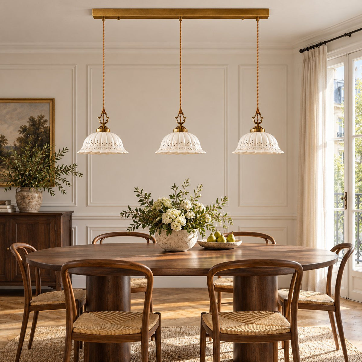 Modern Black Pendant Lighting Hanging Metal Fixture with Adjustable LED for Kitchen Island