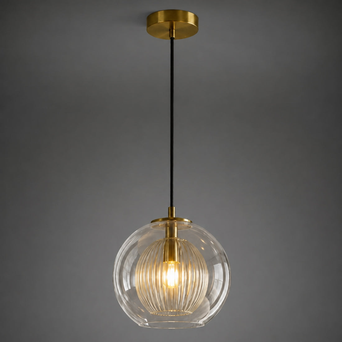 Modern Glass Pendant Light Adjustable Hanging Fixture Metal LED Compatible for Kitchen Island