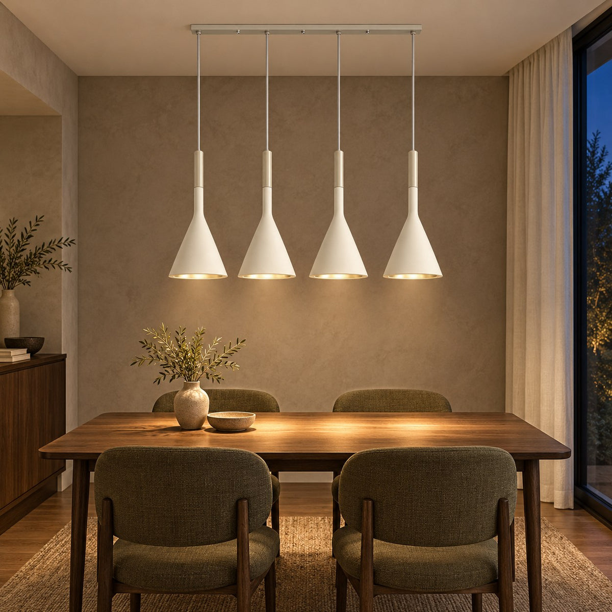 Modern Adjustable Pendant Lamp Aluminum LED Hanging Light for Kitchen and Home Decor