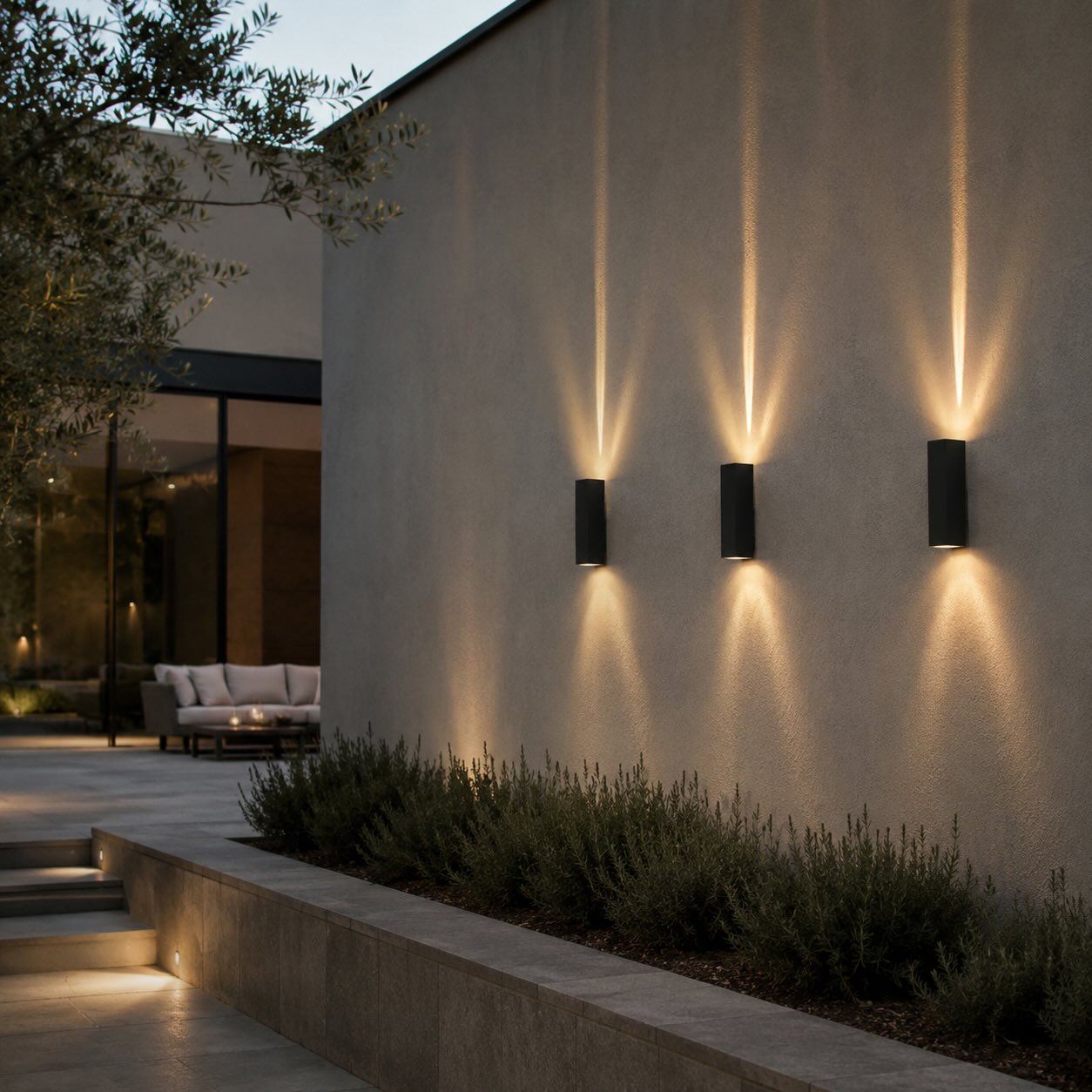 Modern Outdoor Wall Sconce Waterproof Aluminum LED Dual Beam Light 10W for Garden