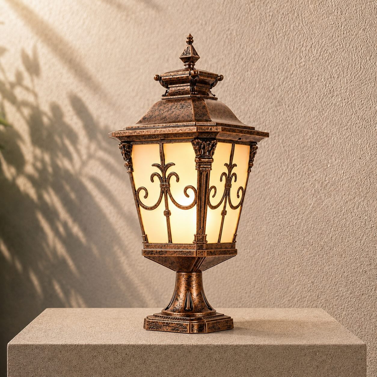 Solar Outdoor Fence Post Light Modern Victorian Design Die-Cast Aluminum Warm White LED