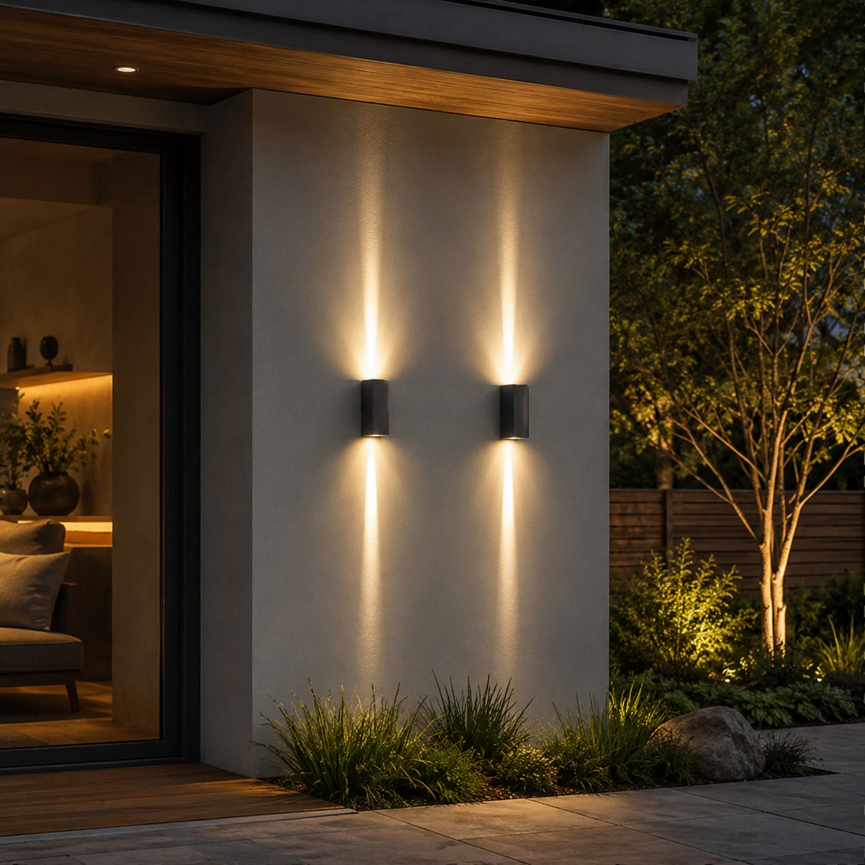 Modern Outdoor Wall Sconce Waterproof Aluminum LED Dual Beam Light 10W for Garden