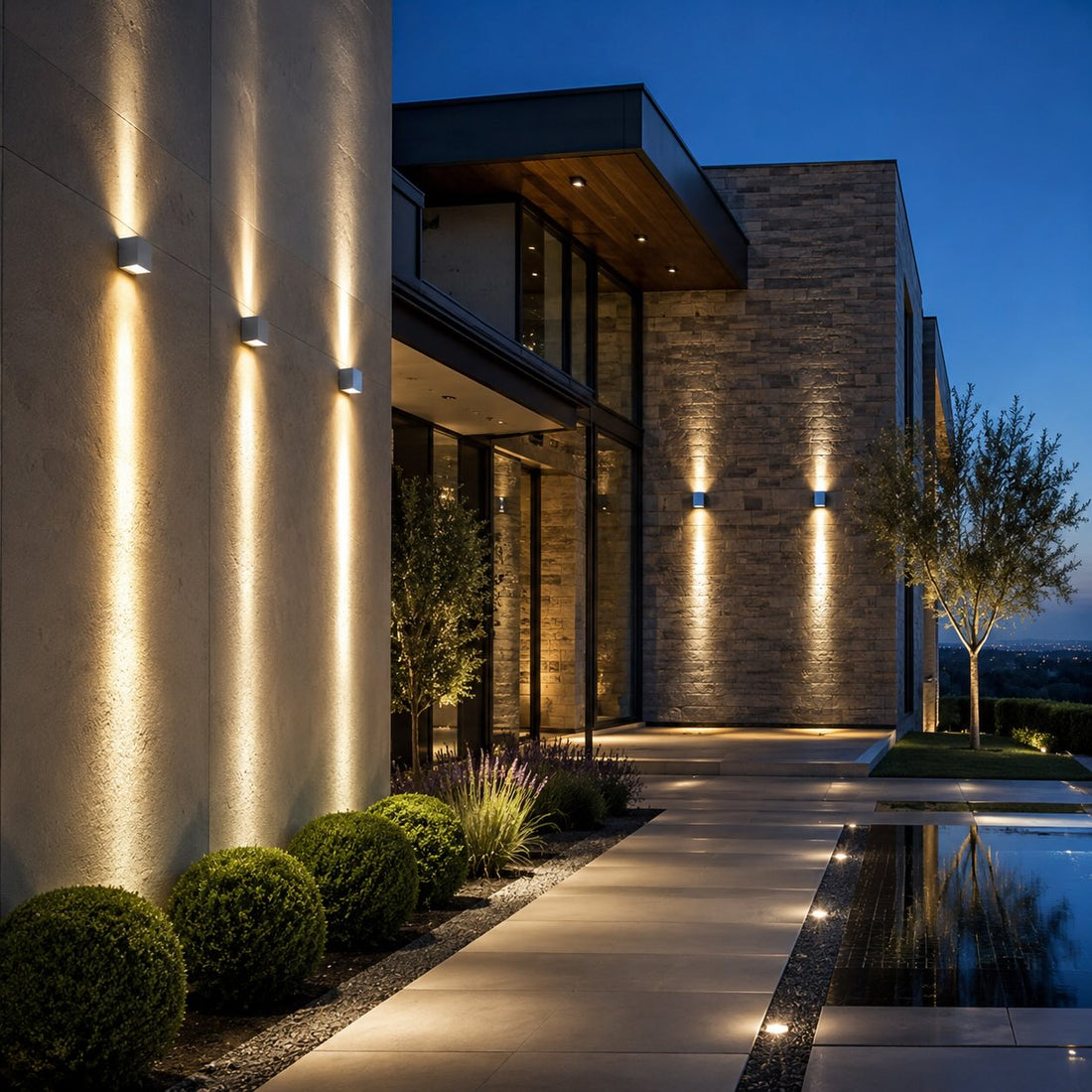 Modern Outdoor Wall Light Die-Cast Aluminum Waterproof LED Adjustable Three Color Temperature