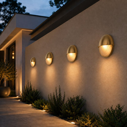 Industrial Outdoor Wall Lamp Weatherproof Metal Glass Shade LED Lighting Fixture