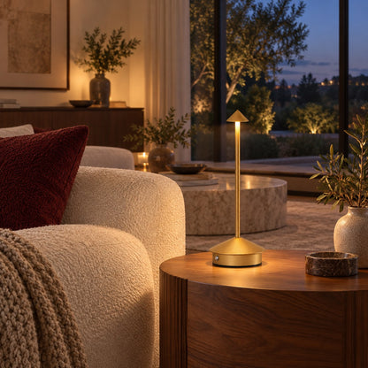 Modern Waterproof Table Lamp Rechargeable LED Cordless Design for Indoor Outdoor Use
