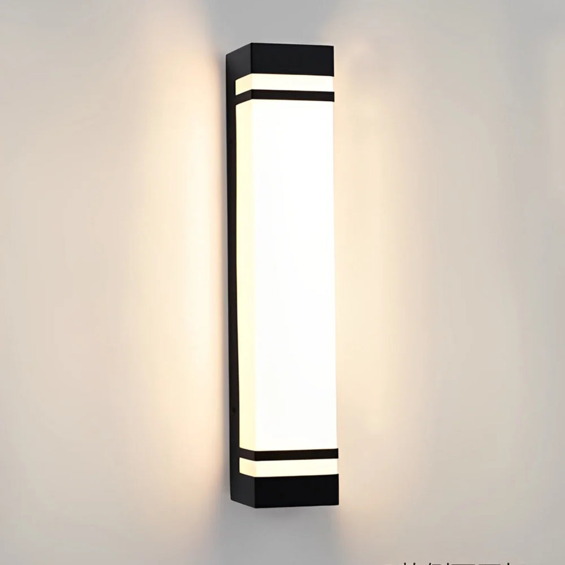 Modern Outdoor Wall Light Waterproof Black Stainless Steel LED Fixture Adjustable Color Temperature