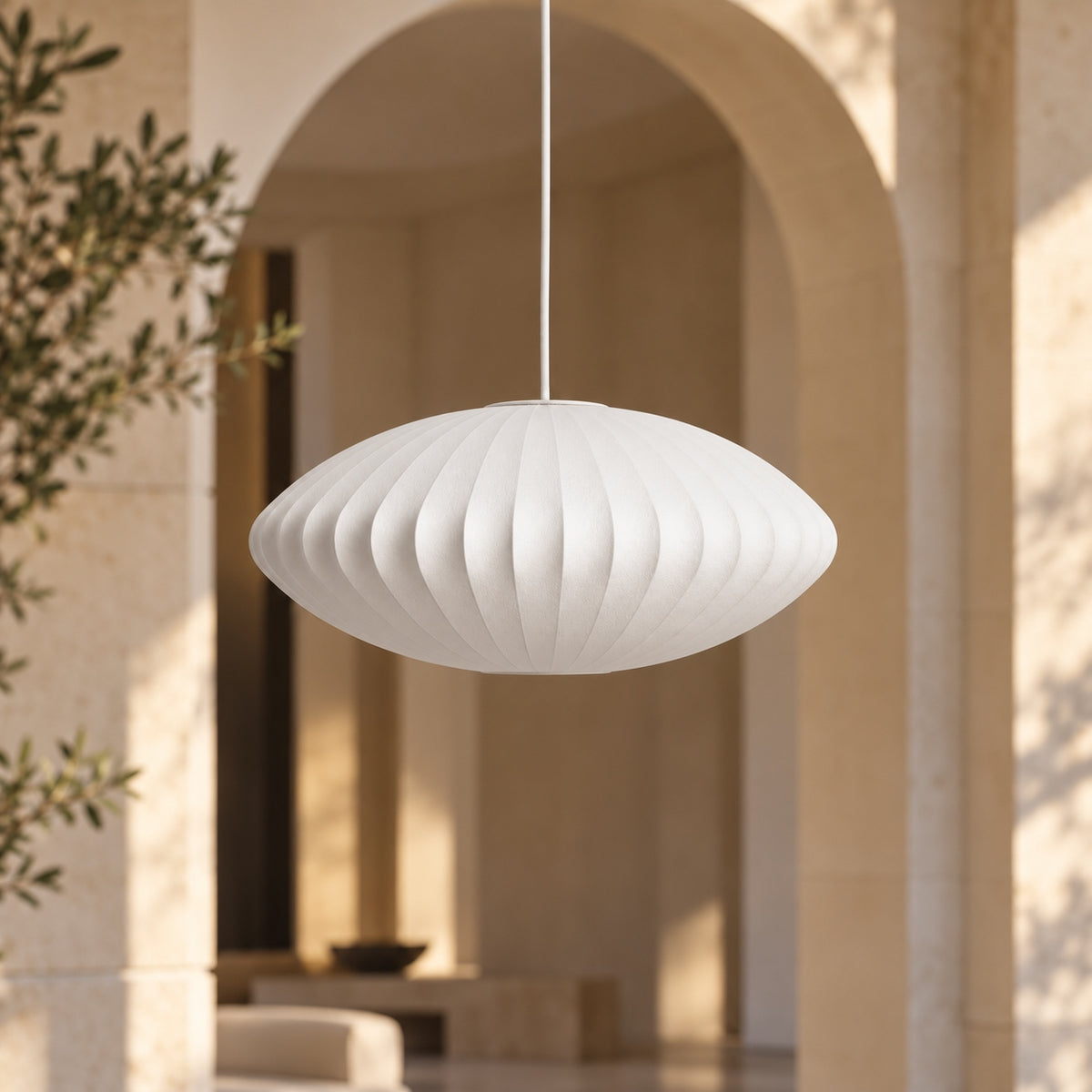 Modern Pendant Lighting Adjustable Height Steel Wireframe Silk Shade Dimmable Light