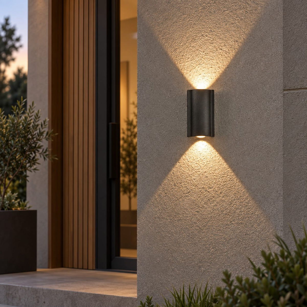 Modern Outdoor Wall Light Up Down Waterproof Aluminum LED Adjustable Illumination