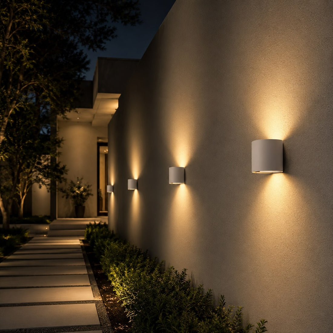 Modern Outdoor Wall Light Waterproof Aluminum Wall Mounted Adjustable LED Up Down Lighting