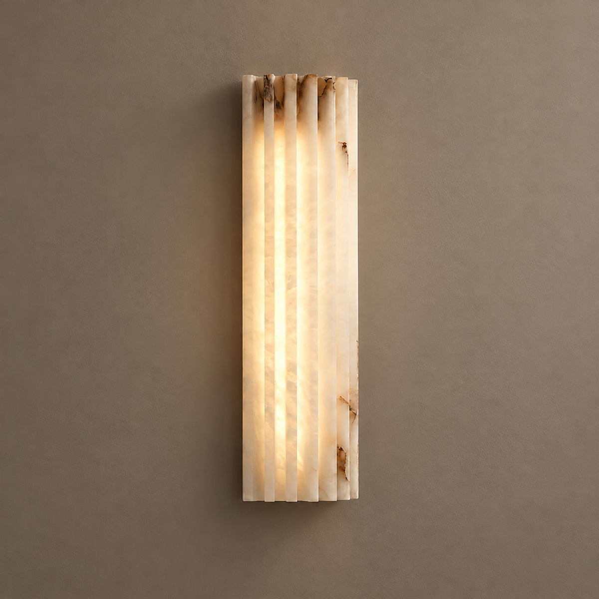 Modern Wall Light Wall Mounted Metal Alabaster Shade Dimmable LED for Contemporary Spaces