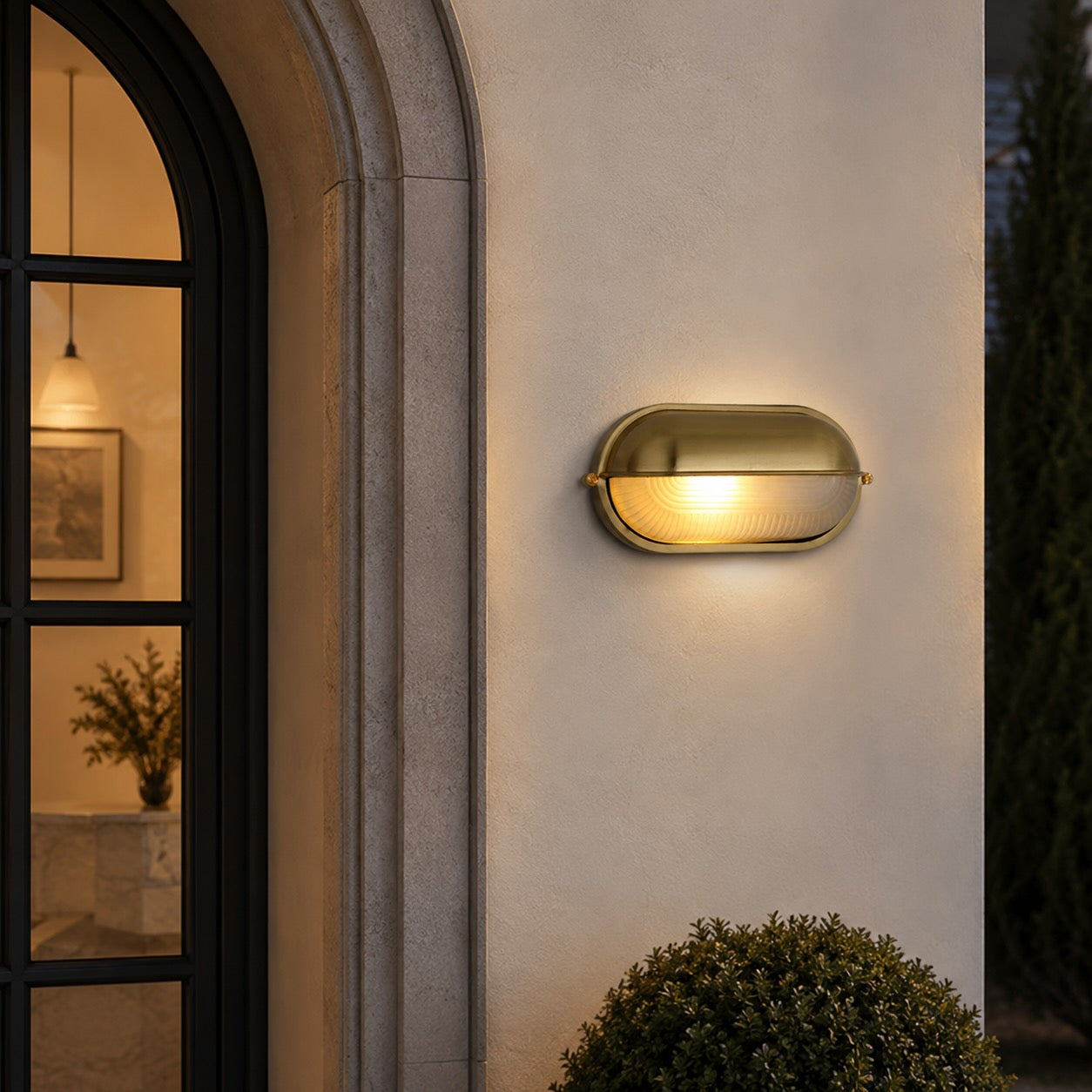 Industrial Outdoor Wall Lamp Weatherproof Metal Glass Shade LED Lighting Fixture
