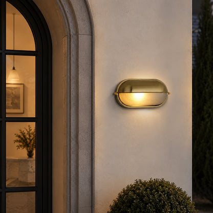Industrial Outdoor Wall Lamp Weatherproof Metal Glass Shade LED Lighting Fixture