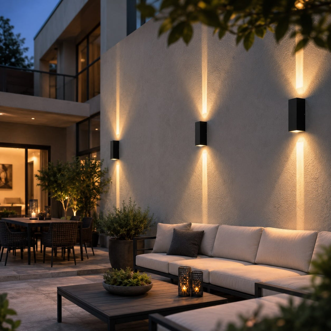Modern Outdoor Wall Sconce Waterproof Aluminum LED Dual Beam Light 10W for Garden