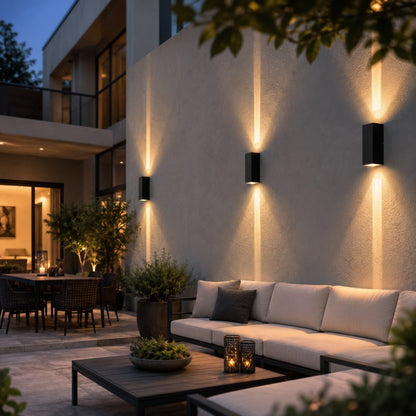 Modern Outdoor Wall Sconce Waterproof Aluminum LED Dual Beam Light 10W for Garden