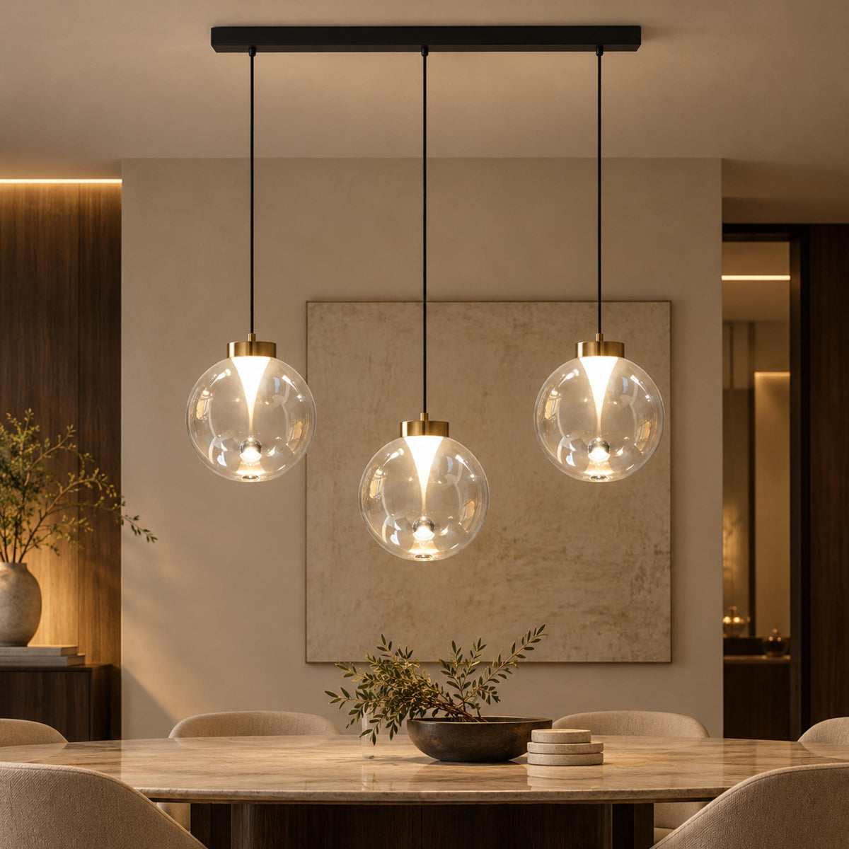 Modern Pendant Light Hanging Adjustable Metal Shade LED for Kitchen Dining Room