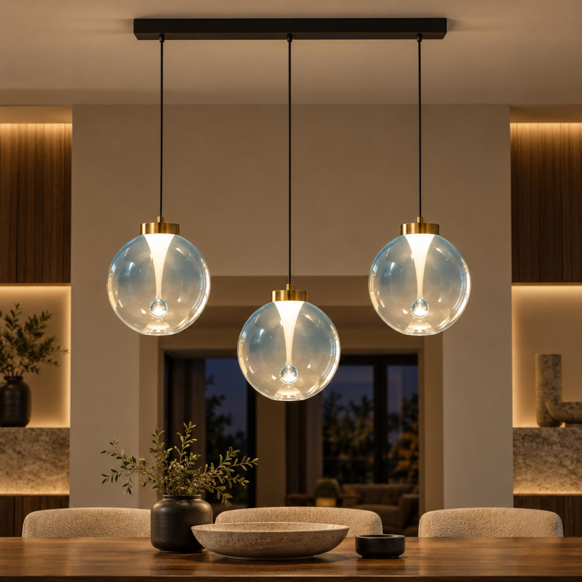 Modern Pendant Light Hanging Adjustable Metal Shade LED for Kitchen Dining Room
