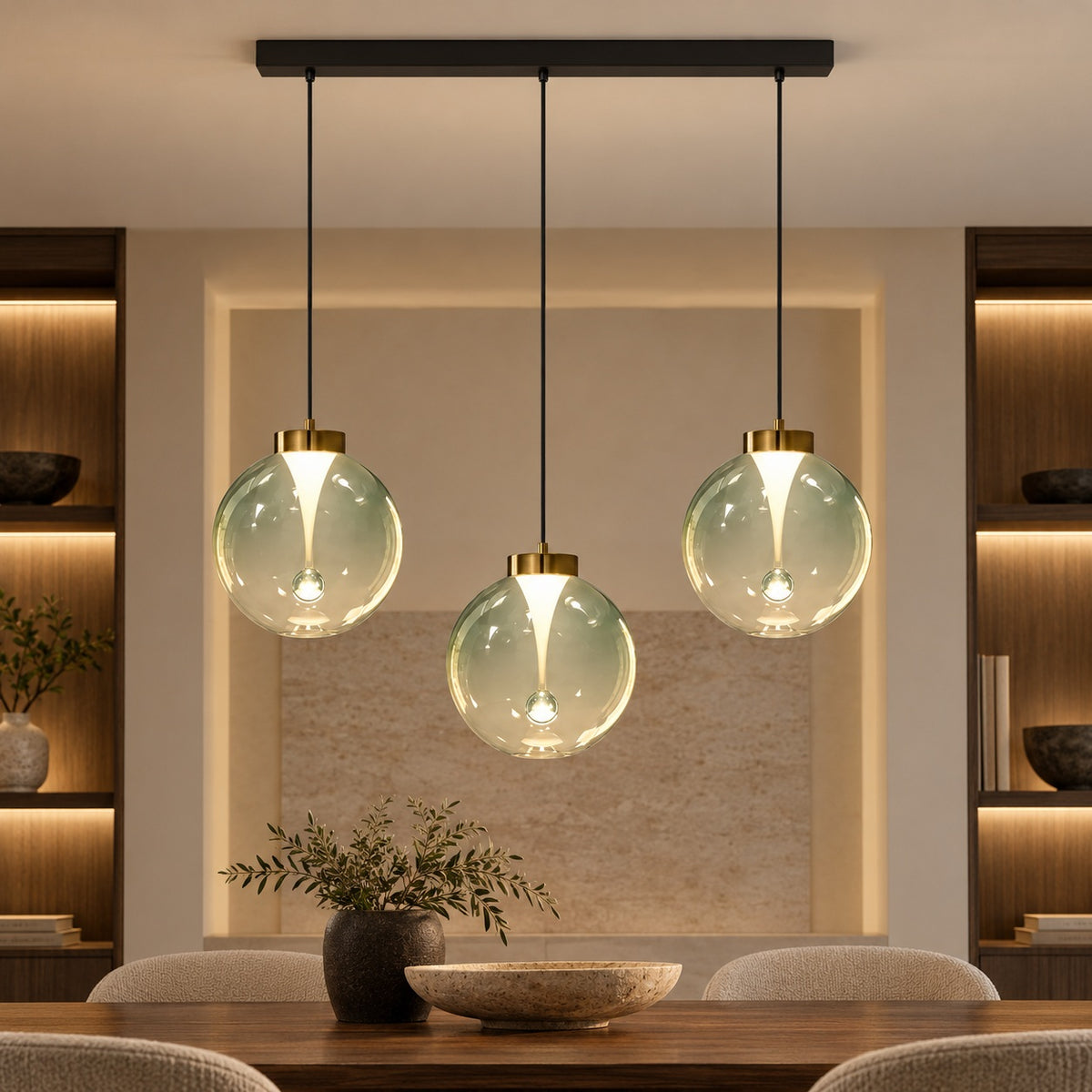 Modern Pendant Light Hanging Adjustable Metal Shade LED for Kitchen Dining Room
