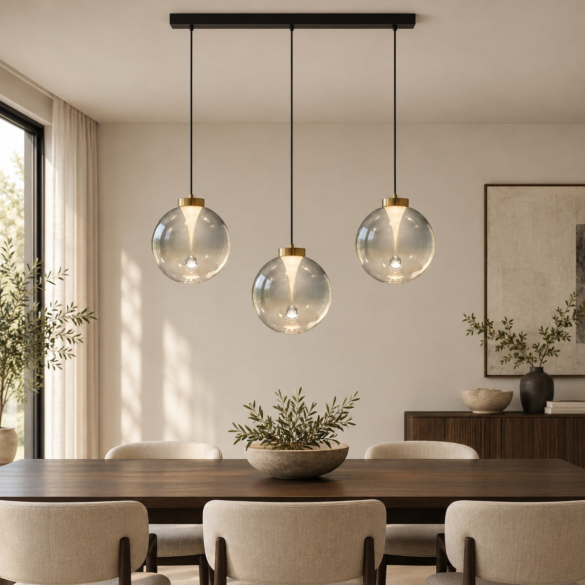 Modern Pendant Light Hanging Adjustable Metal Shade LED for Kitchen Dining Room