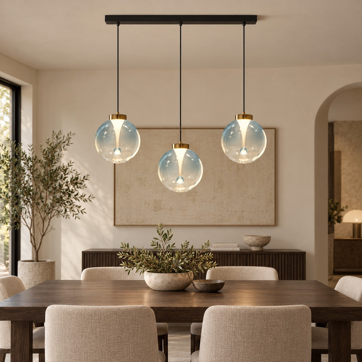 Modern Pendant Light Hanging Adjustable Metal Shade LED for Kitchen Dining Room