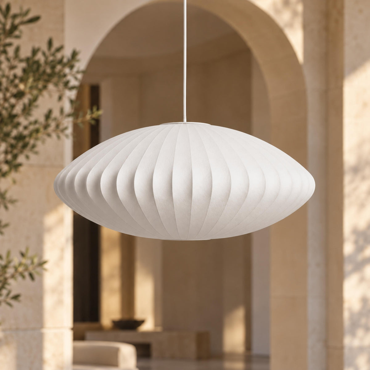 Modern Pendant Lighting Adjustable Height Steel Wireframe Silk Shade Dimmable Light