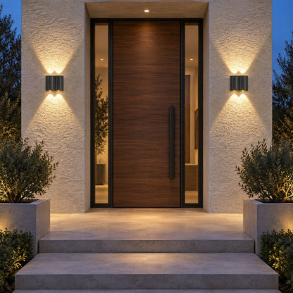 Modern Outdoor Wall Light Up Down Waterproof Aluminum LED Adjustable Illumination