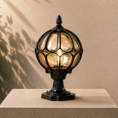Modern Outdoor Pillar Light Wall Mounted Aluminum Base Clear Glass Shade IP65 Rated Adjustable Size