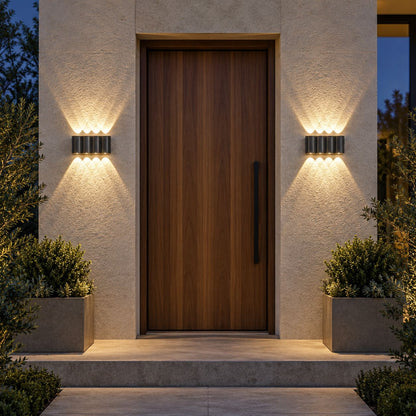 Modern Outdoor Wall Light Up Down Waterproof Aluminum LED Adjustable Illumination