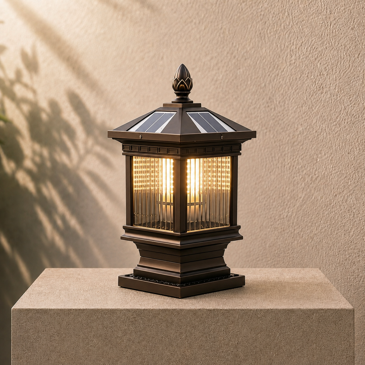 Solar Outdoor Wall Light Modern Die-Cast Aluminum Adjustable Brightness Waterproof Landscape Lighting