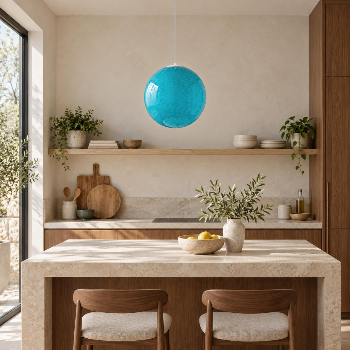 Modern Glass Pendant Lamp Adjustable Hanging Light LED Fixture for Kitchen Pendant Lighting