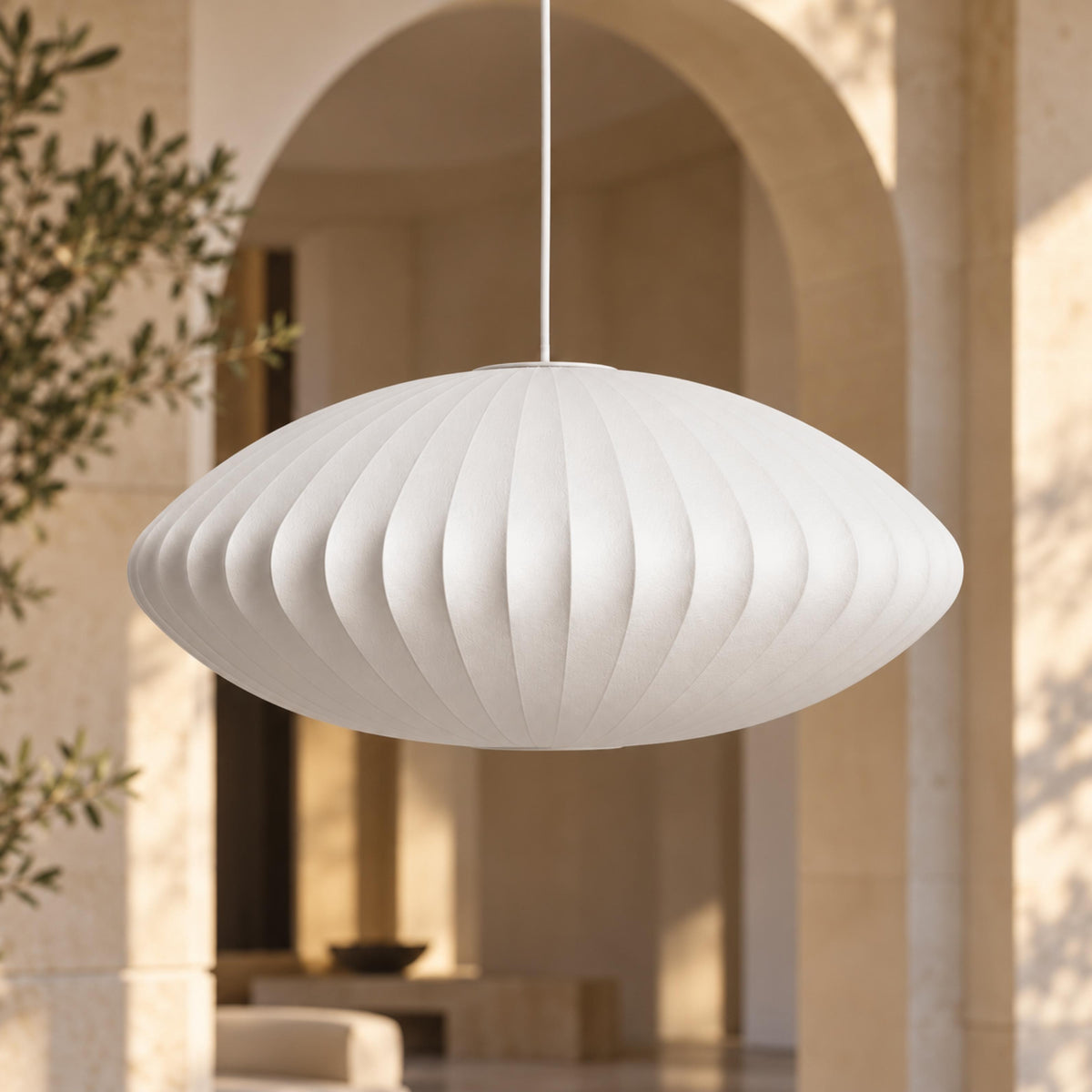 Modern Pendant Lighting Adjustable Height Steel Wireframe Silk Shade Dimmable Light