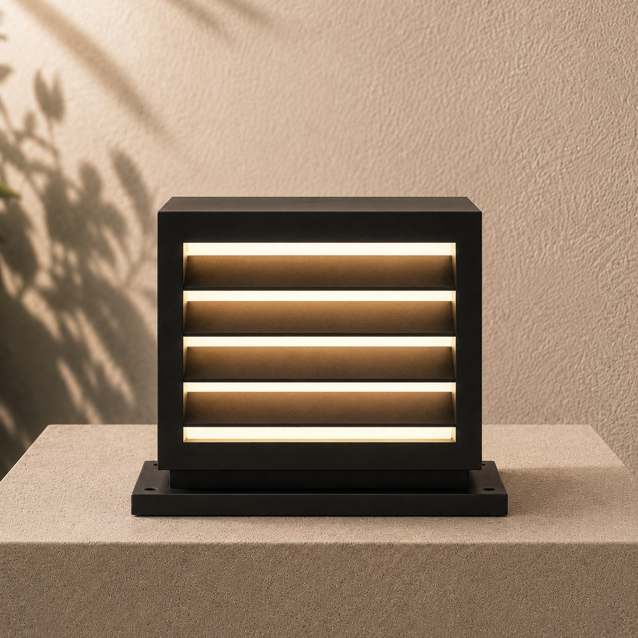 Solar Outdoor Pillar Light Waterproof Aluminum Wall Mounted LED with Warm White Illumination