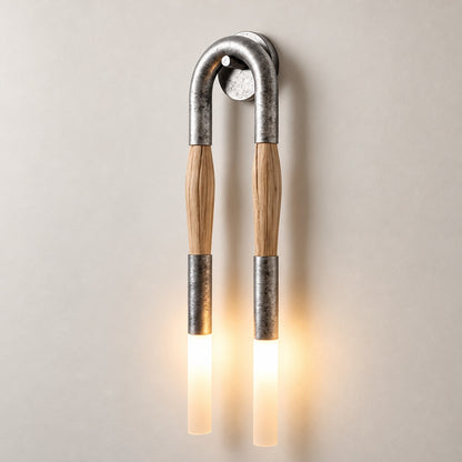 Modern Wall Sconce Wall Mounted Metal Frame Horsehair Shade LED Wall Lighting Fixture