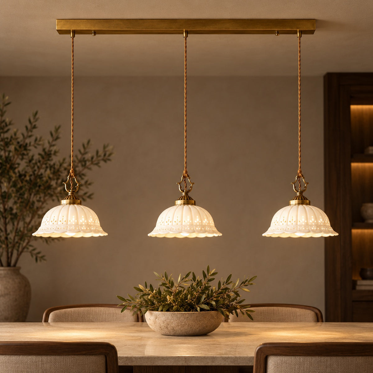 Modern Black Pendant Lighting Hanging Metal Fixture with Adjustable LED for Kitchen Island