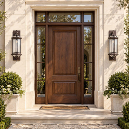 Traditional IP65 Outdoor Wall Light with Clear Glass &amp; Bronze Gold Die-Cast Aluminium Frame