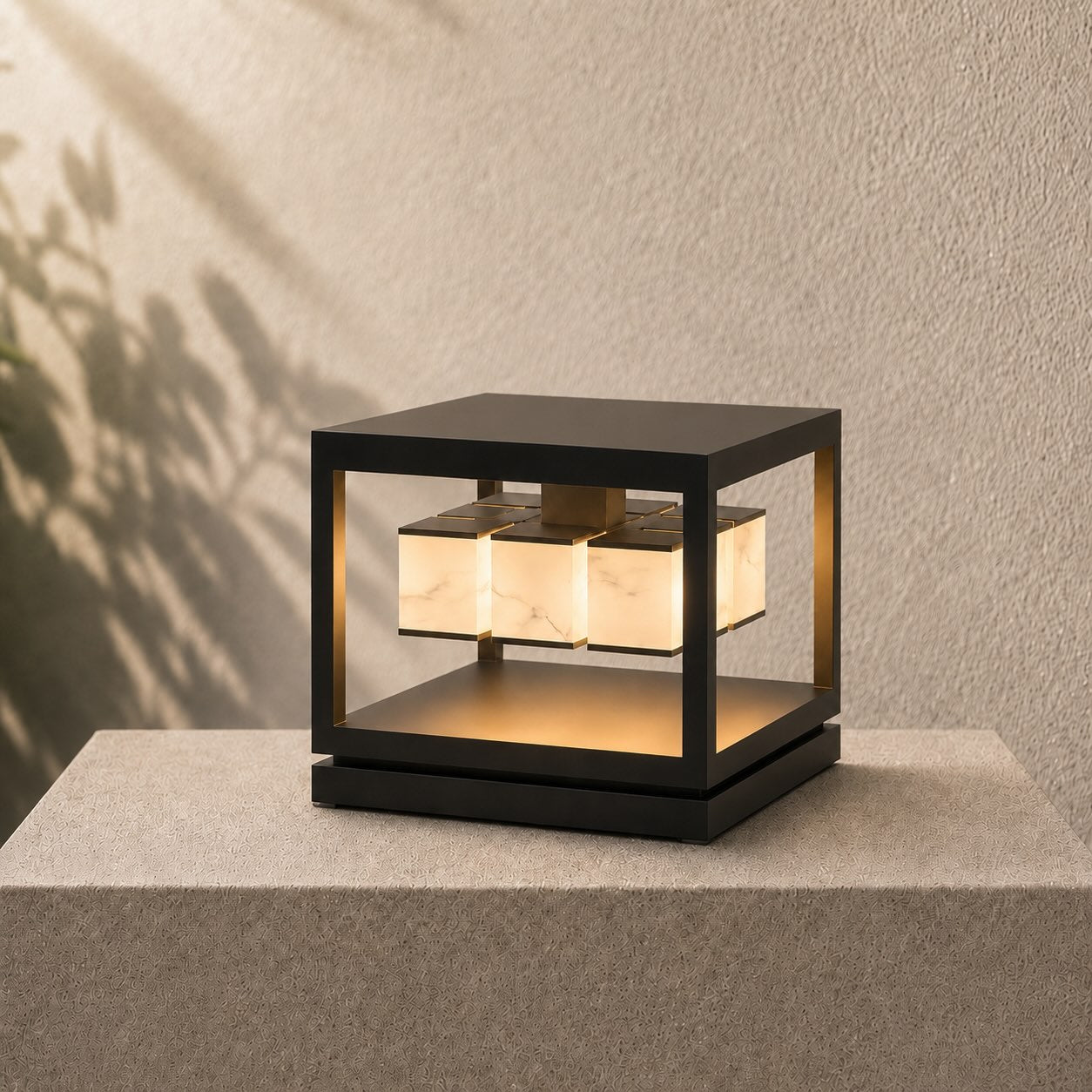 Solar Powered Modern Square Outdoor Deck Light Waterproof Stainless Steel LED Garden Fixture