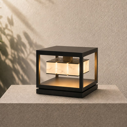 Solar Powered Modern Square Outdoor Deck Light Waterproof Stainless Steel LED Garden Fixture