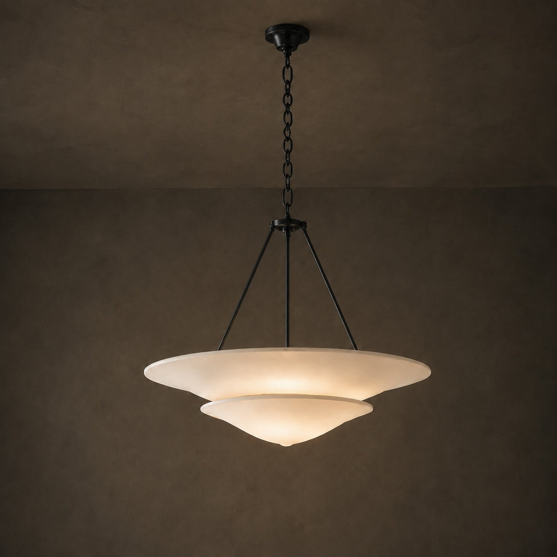 Vintage French Chandelier Adjustable Hanging Copper Plaster 12W LED Light Warm White