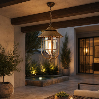 Vintage Rustic Outdoor Hanging Pendant Light Adjustable Die-Cast Aluminum LED Waterproof