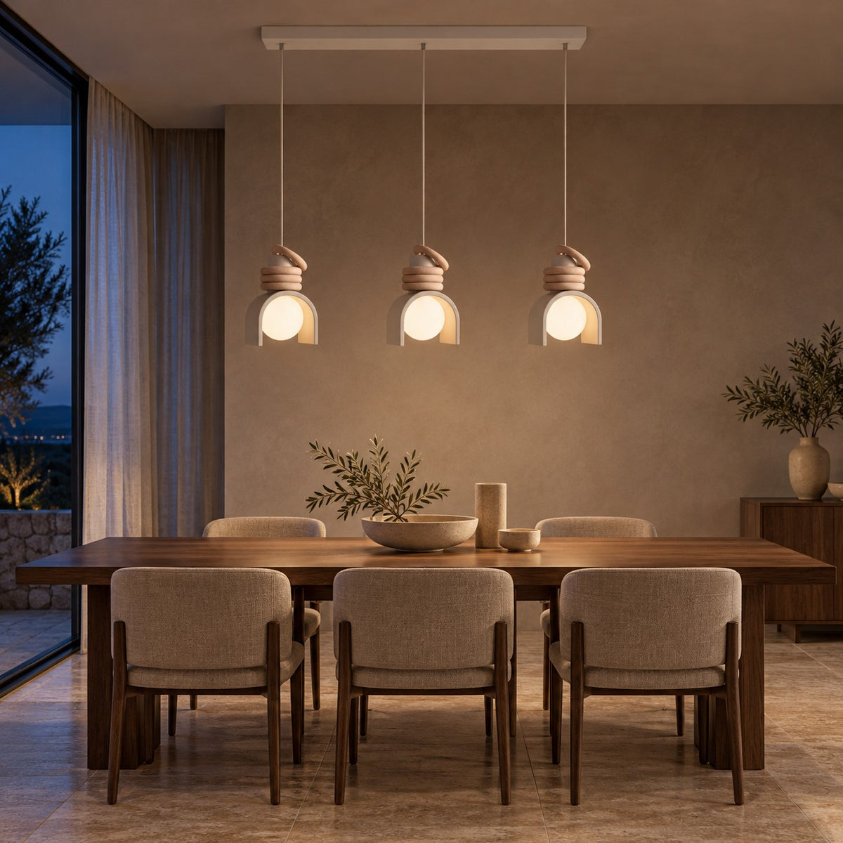 Modern Glass Pendant Light Adjustable Height Hanging Fixture LED for Kitchen Lighting
