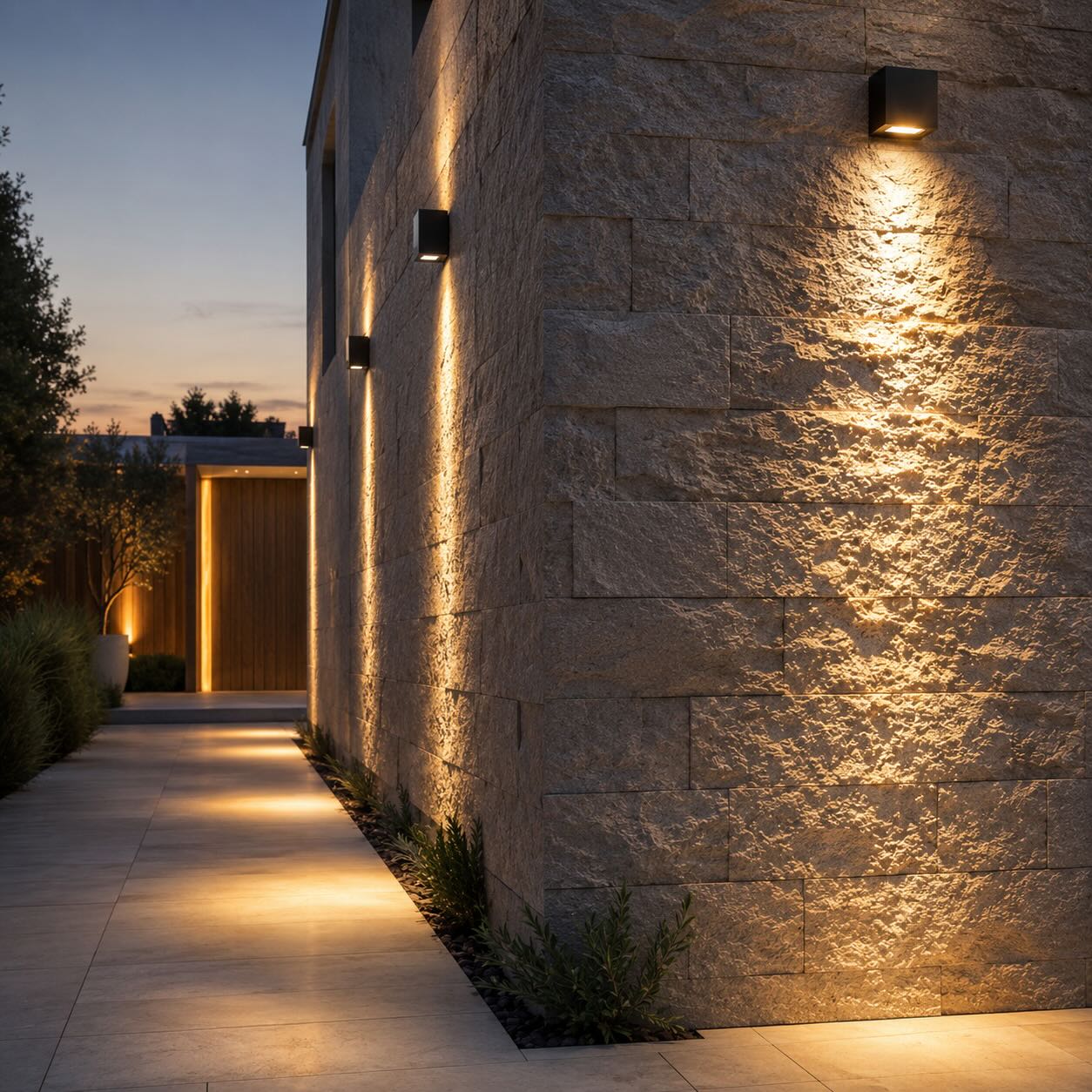 Modern Outdoor Wall Light Die-Cast Aluminum Waterproof LED Adjustable Three Color Temperature