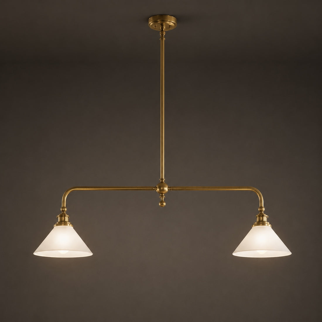Modern Black Pendant Light Adjustable Height Glass Shade LED Hanging Fixture