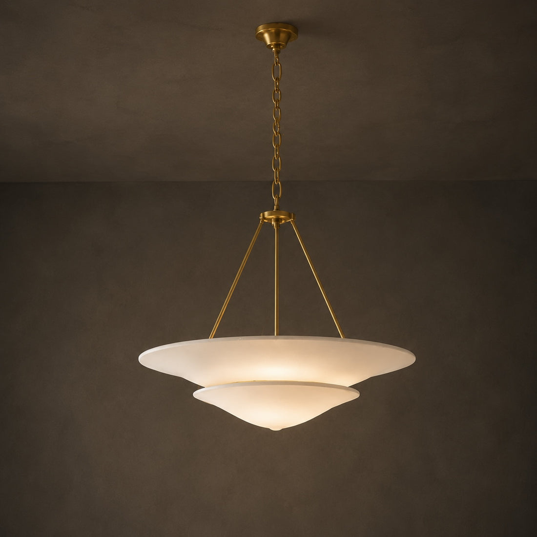 Vintage French Chandelier Adjustable Hanging Copper Plaster 12W LED Light Warm White