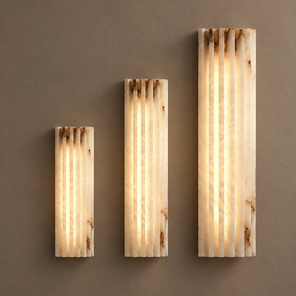 Modern Wall Light Wall Mounted Metal Alabaster Shade Dimmable LED for Contemporary Spaces