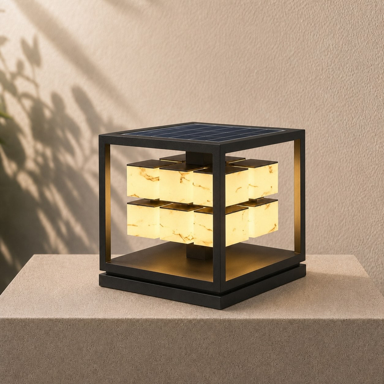 Solar Powered Modern Square Outdoor Deck Light Waterproof Stainless Steel LED Garden Fixture