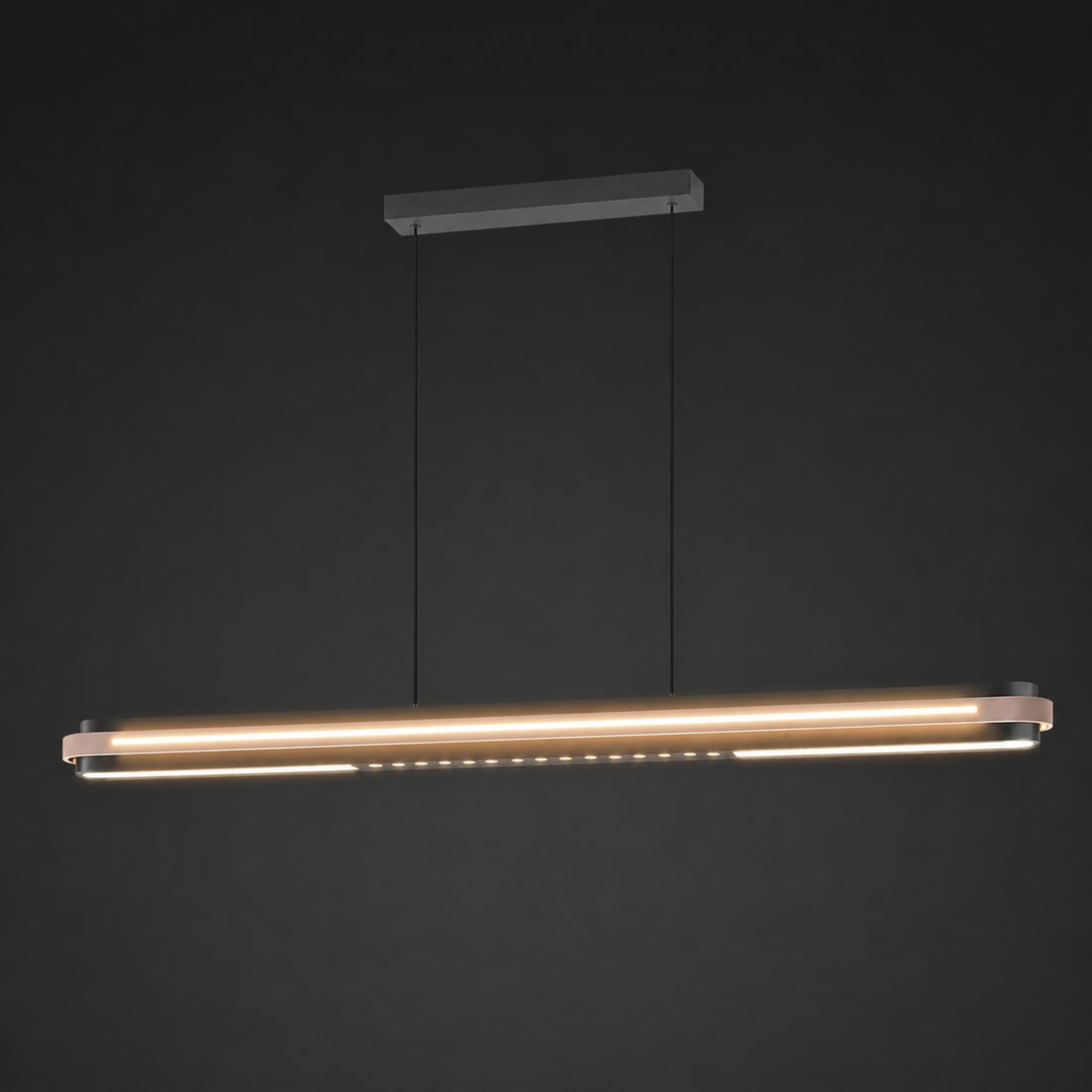 Modern Linear Pendant Lamp Adjustable Hanging Metal LED Ceiling Light Dimmable for Kitchen Dining Room