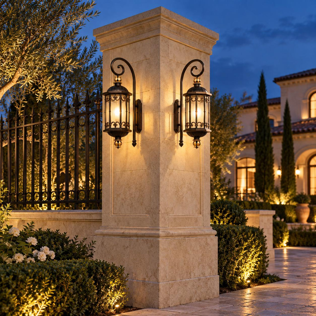 Large Traditional IP65 Outdoor Wall Light with Acid-Etched Glass &amp; Sand Bronze Finish