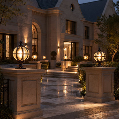 Modern Outdoor Wall Light Adjustable Height Aluminum Glass Waterproof Garden Lighting