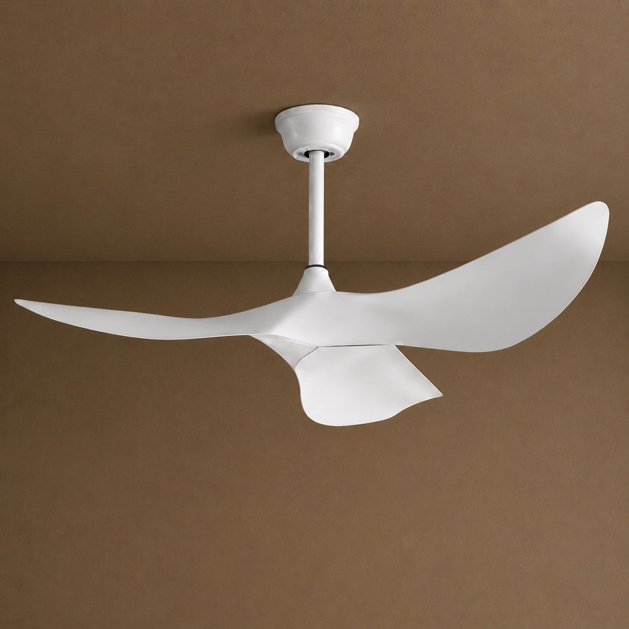 Modern Black Flush Mount Ceiling Fan with ABS Blades and 6-Speed DC Motor for Quiet Airflow