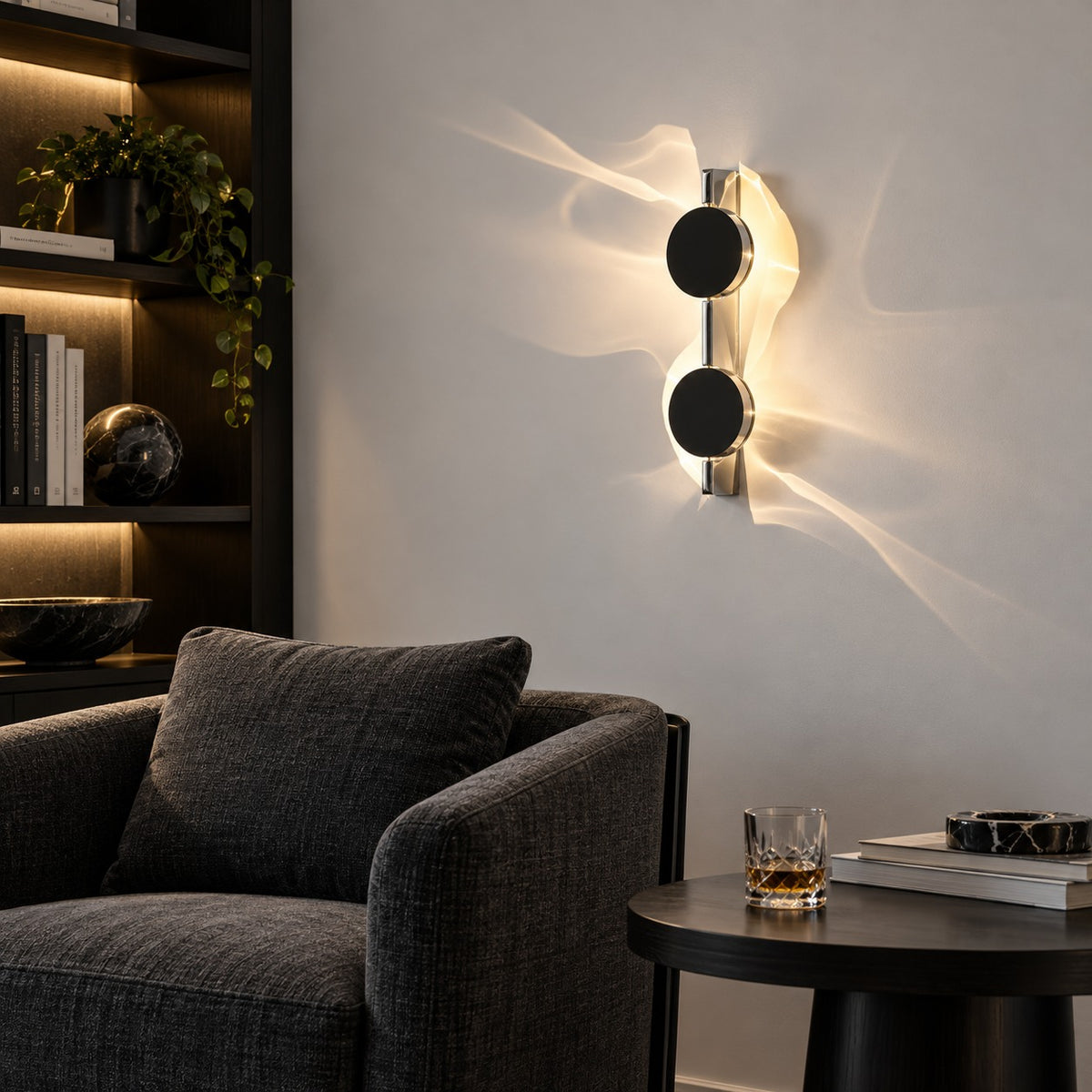 Modern Wall Light Wall Mounted Metal LED Kinetic Shadow Effect for Dynamic Illumination